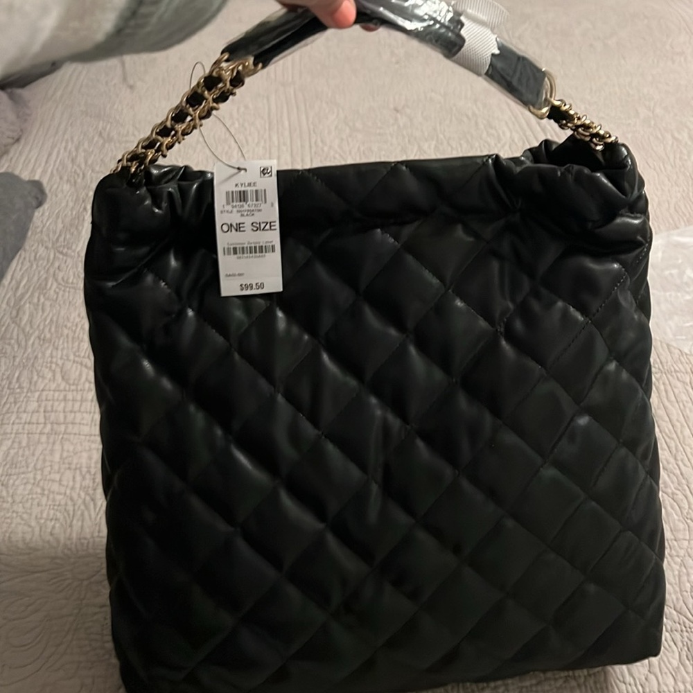I.N.C. Kyliee Quilted Faux leather large shoulder bag